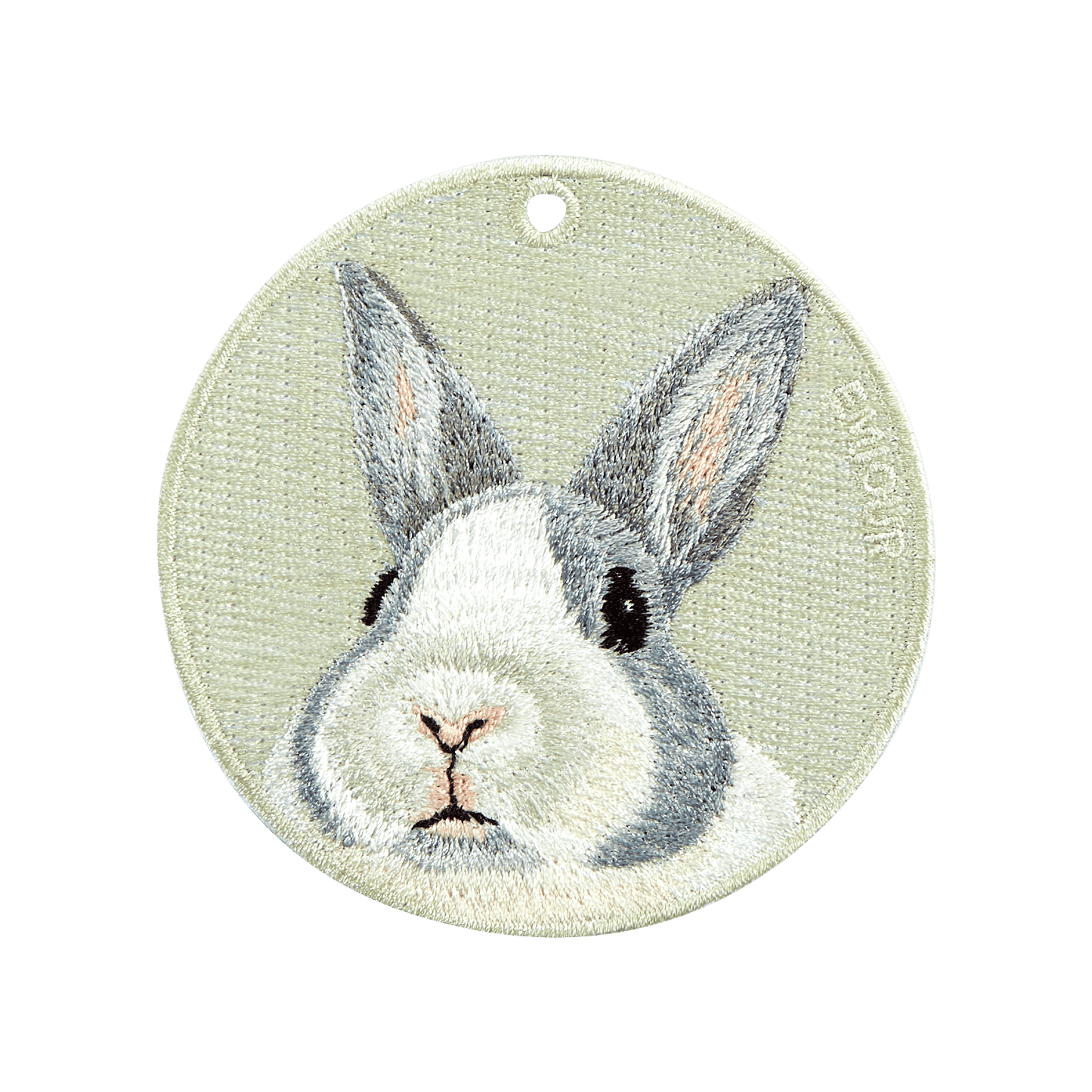 Reversible Embroidered Charm - Rabbit