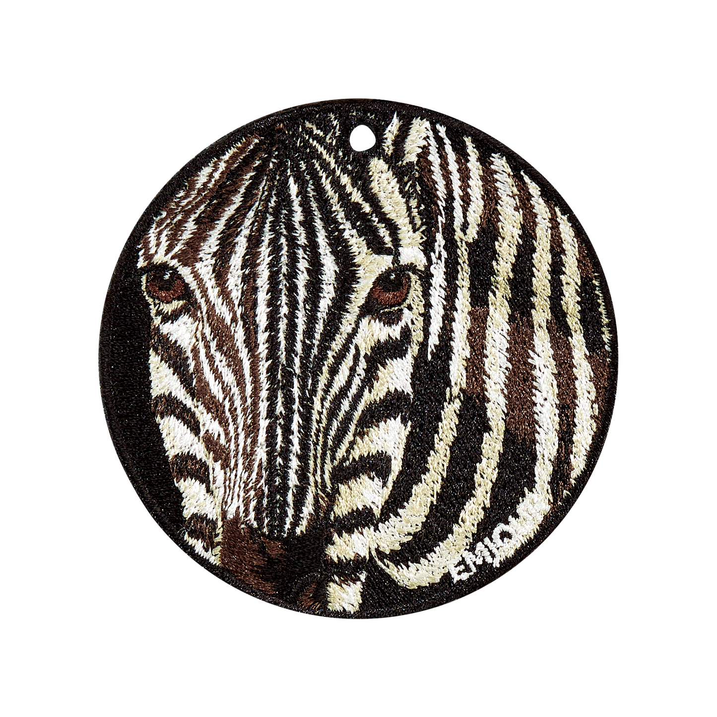 Reversible Embroidered Charm - Zebra