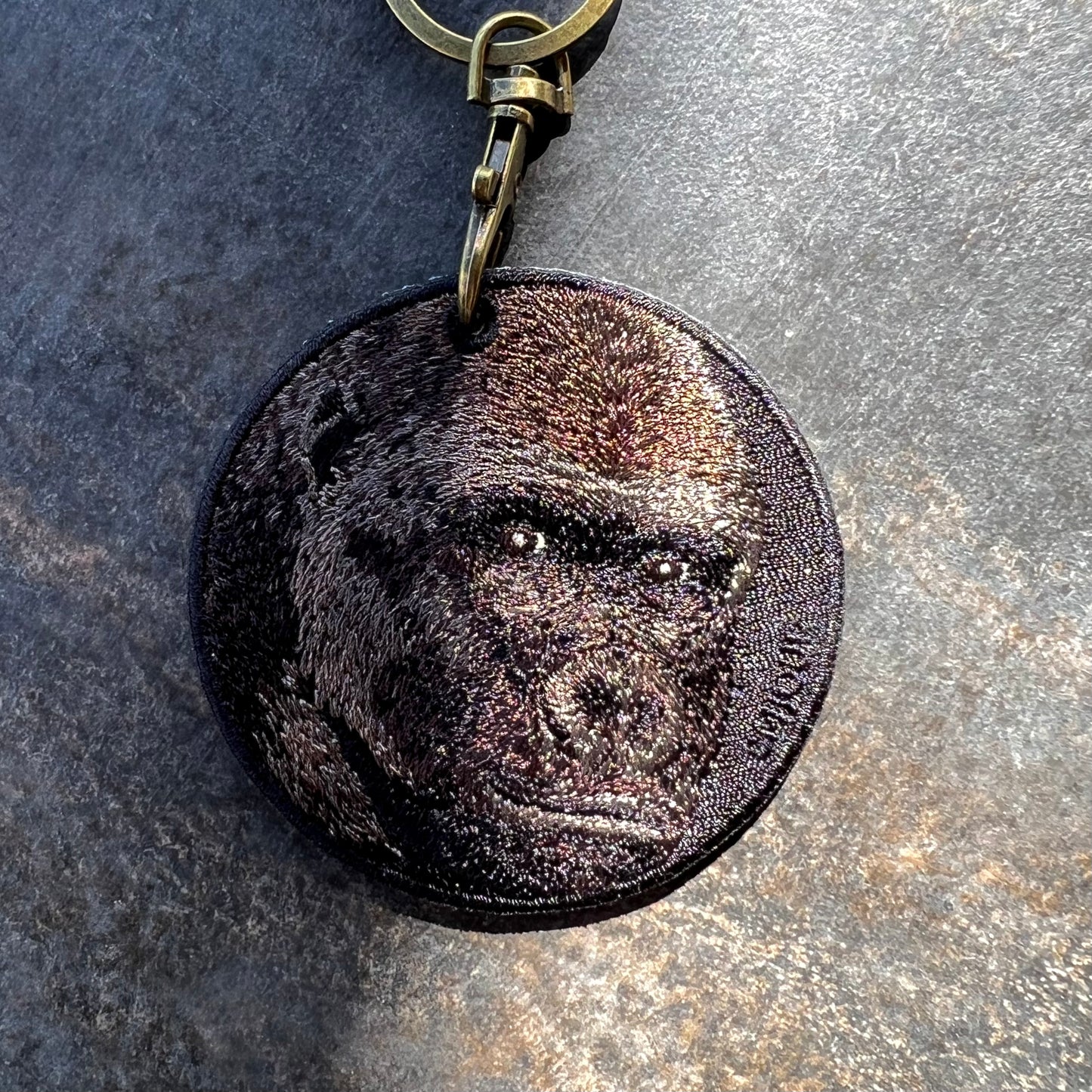 Reversible Embroidered Charm - Gorilla