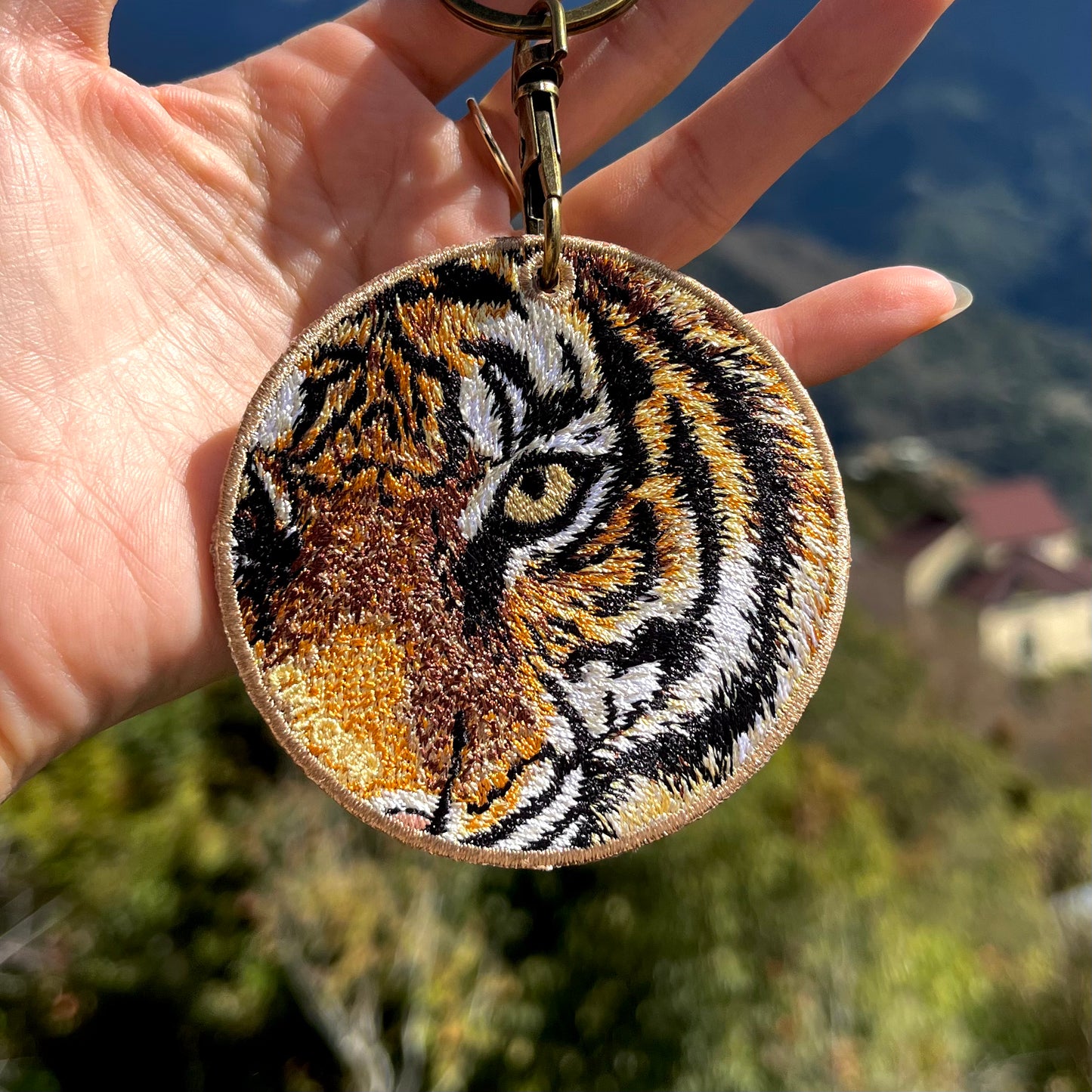 Reversible Embroidered Charm - Tiger