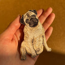 刺繡貼紙 - 巴哥