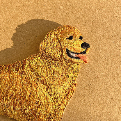 刺繡貼紙 - 黃金獵犬