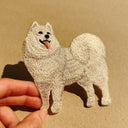 刺繡貼紙 - 薩摩耶