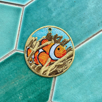 Reversible Embroidered Charm - Clownfish