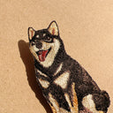 刺繡貼紙 - 黑柴犬